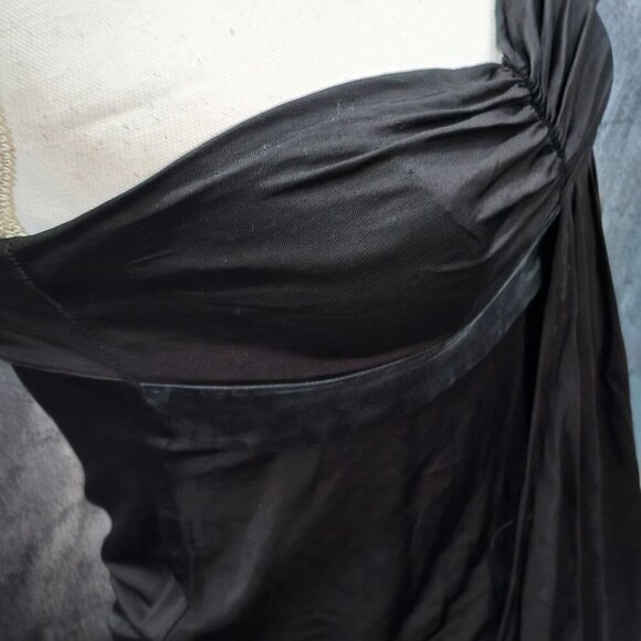 Bebe Strapless Draped Tube Top ✦ Rayon Blend ✦ XXS ✦ Elegant Black Sculptural - Picture 4 of 9